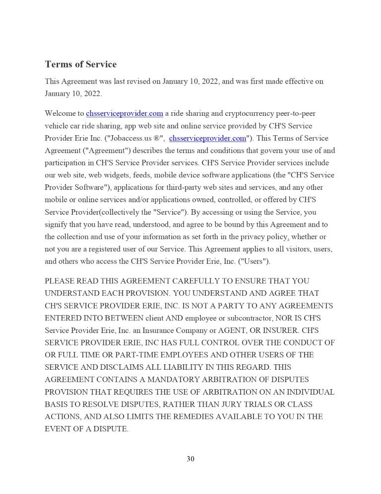 CH'S Service Provider