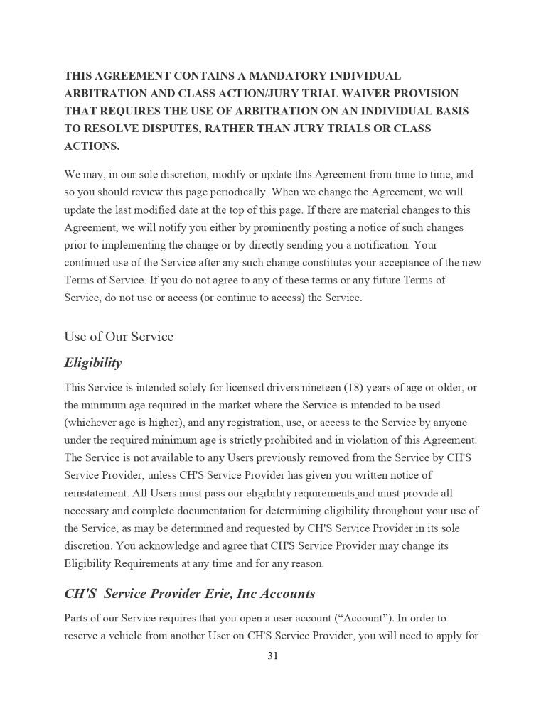 CH'S Service Provider