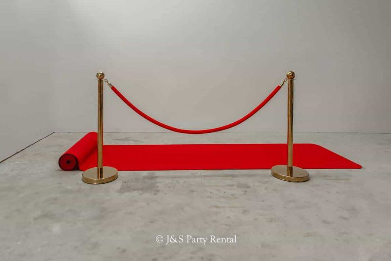 Red Aisle Runner and Stanchion