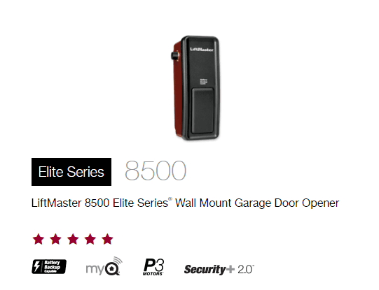 liftmaster 8500 elite series wall mount