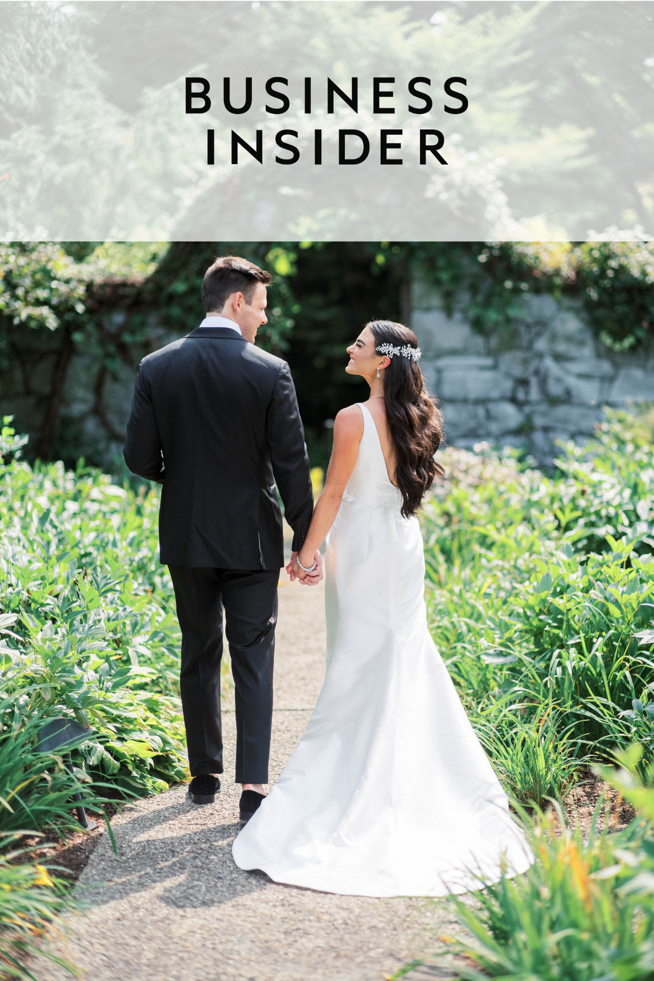 Married couple walking away