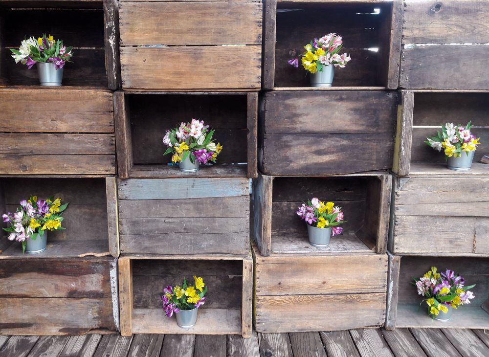 flowers on small vase