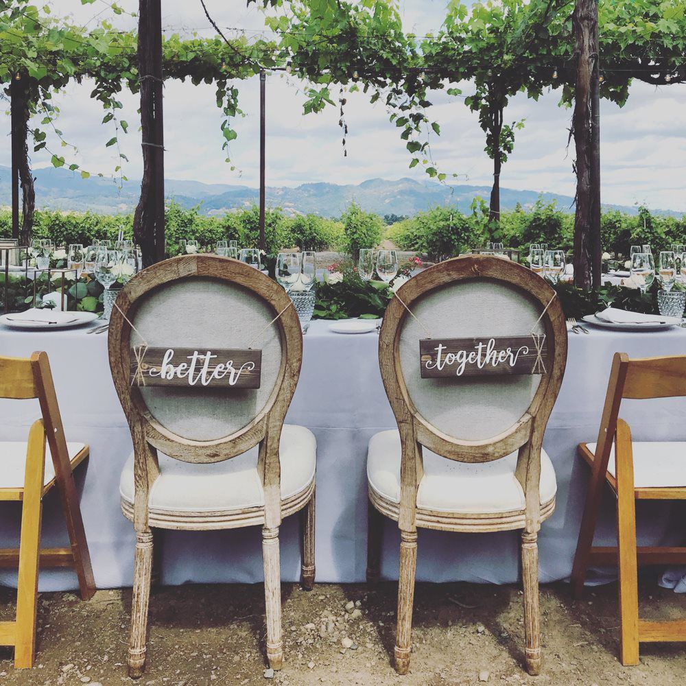 bride and groom chair
