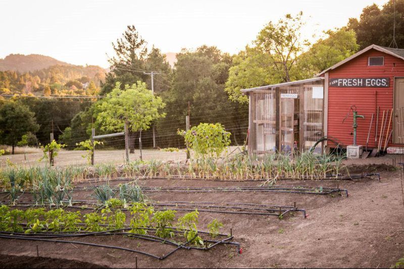 red house on the farm