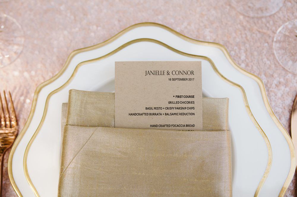 invitation above the plate