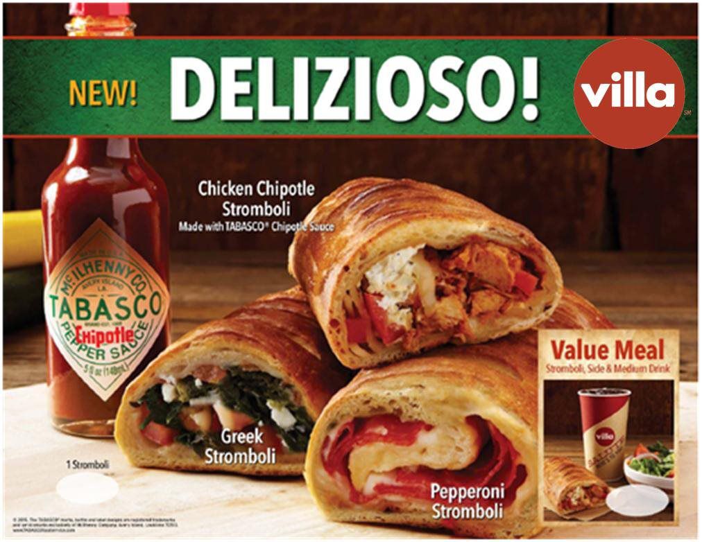 New chicken chipotle stromboli joins villa italian kitchen ...