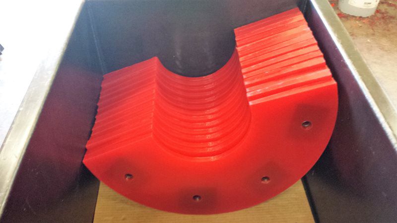 Polyurethane shoes used in material washer