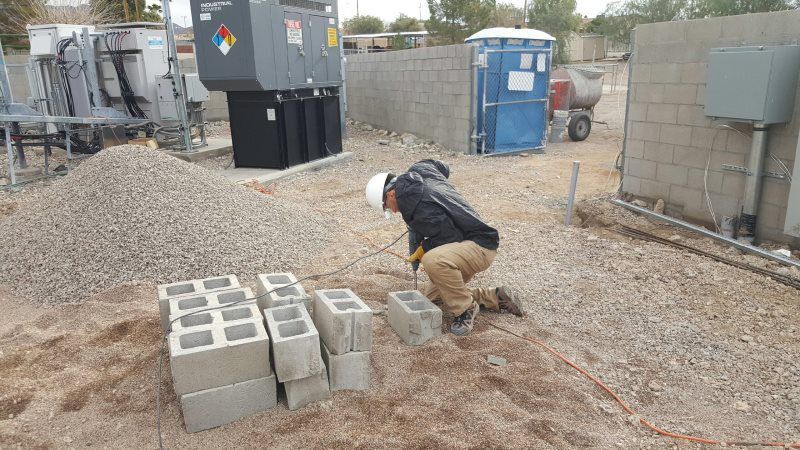man preparing blocks