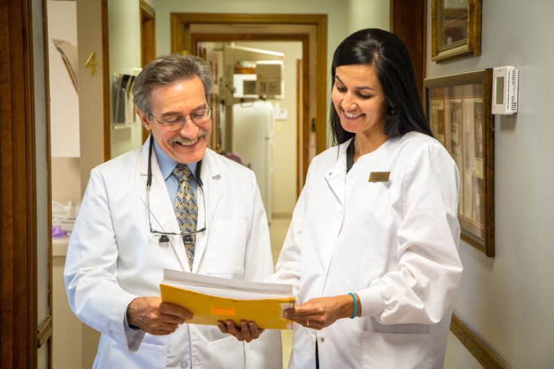 doctors looking at the patients results