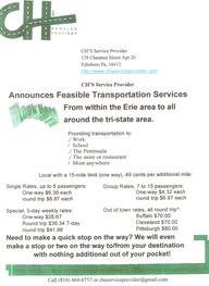 CH's Transportation Service Provider - Rates