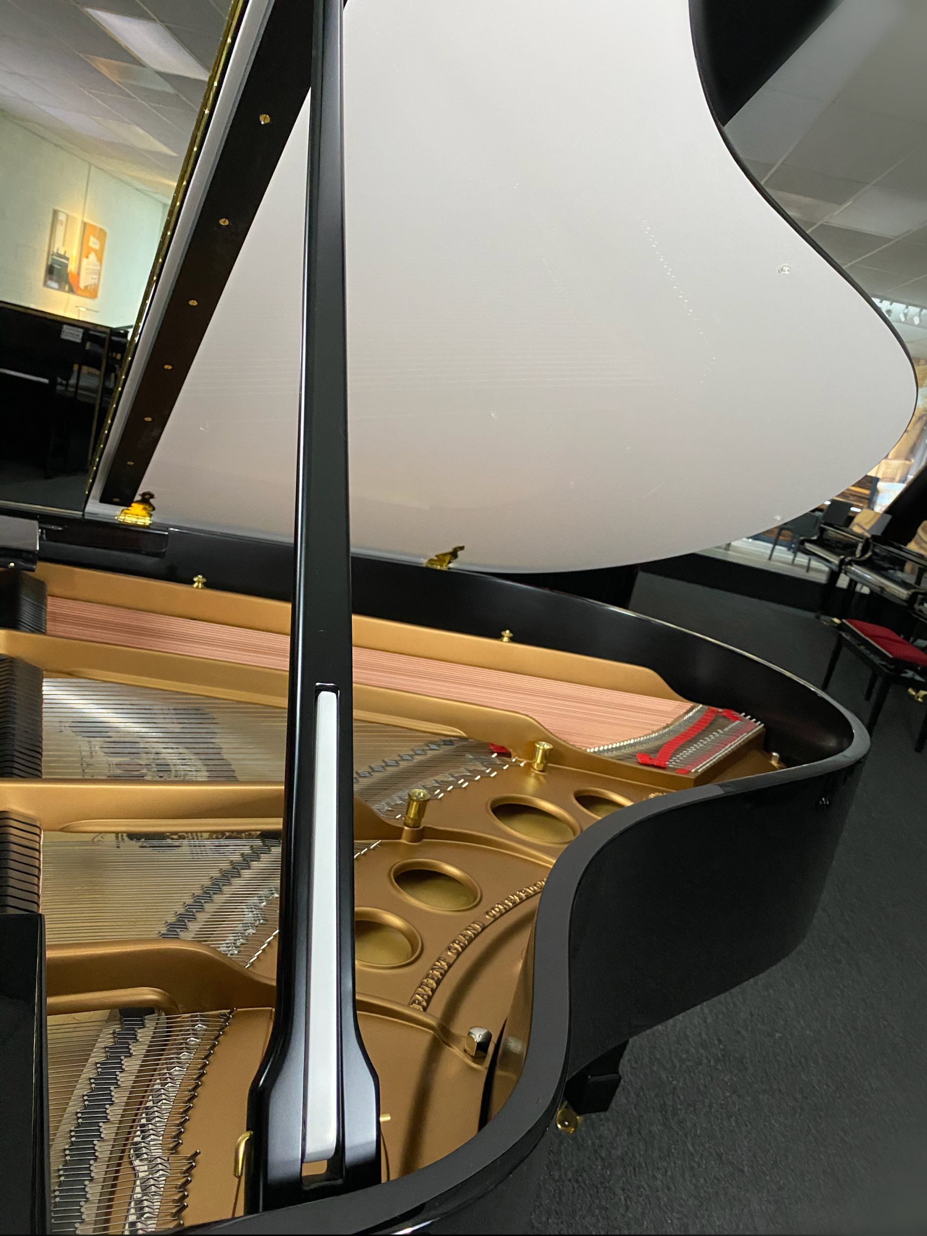 STEINWAY O WHITE ON BLACK PIANO FOR SALE | Pierre's Fine Pianos