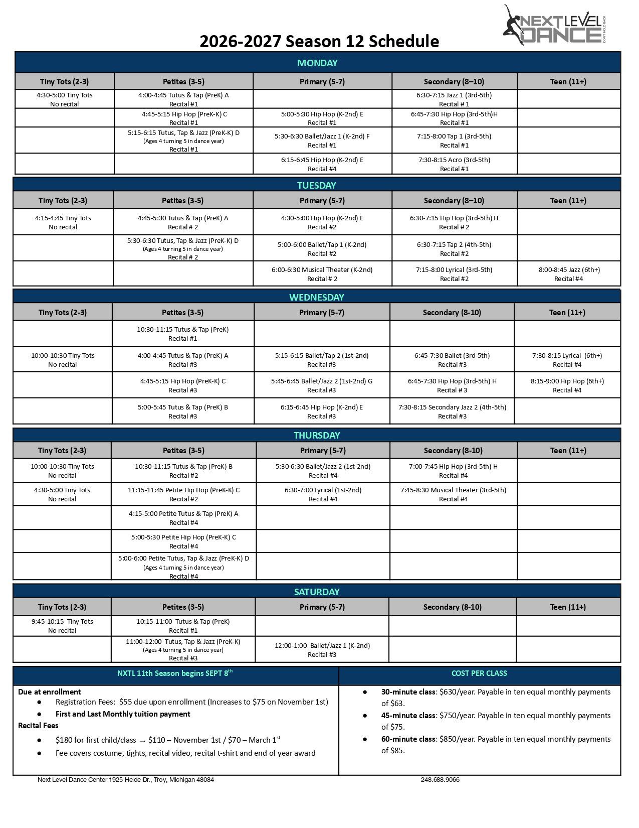 season12 schedule