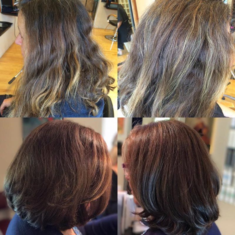 Before & after base color & highlights by Jan