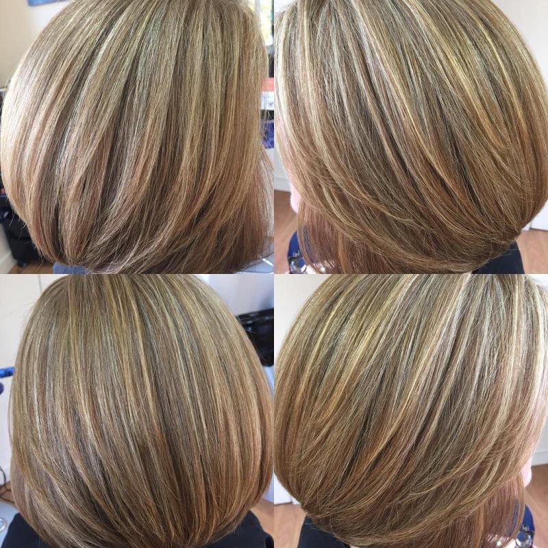 Haircut & strawberry blonde highlights by Krisztina
