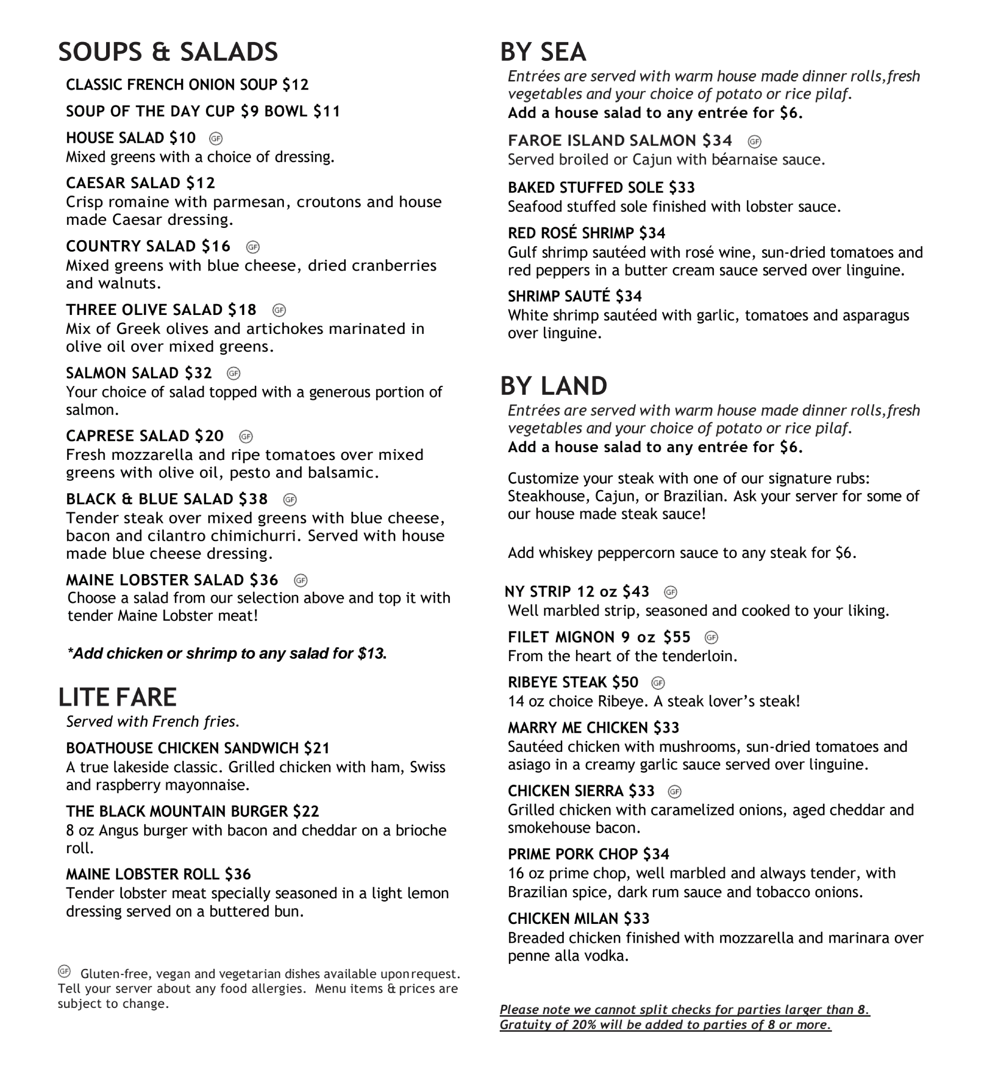 Dinner menu 2