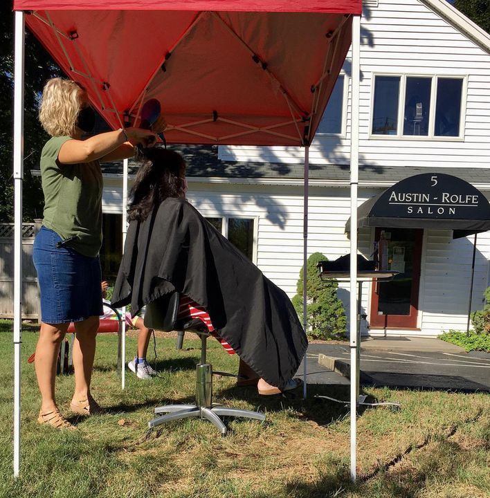 outdoor haircut by Krisztina