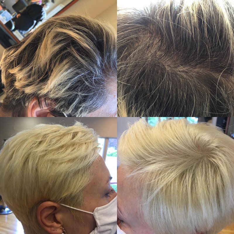 Before & after hair color & haircut by Nancy