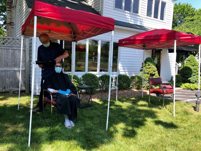 Al Fresco Blowdry under the tents!