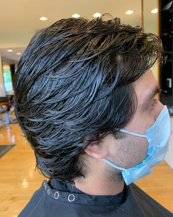 Men’s long hair cut by Rudy