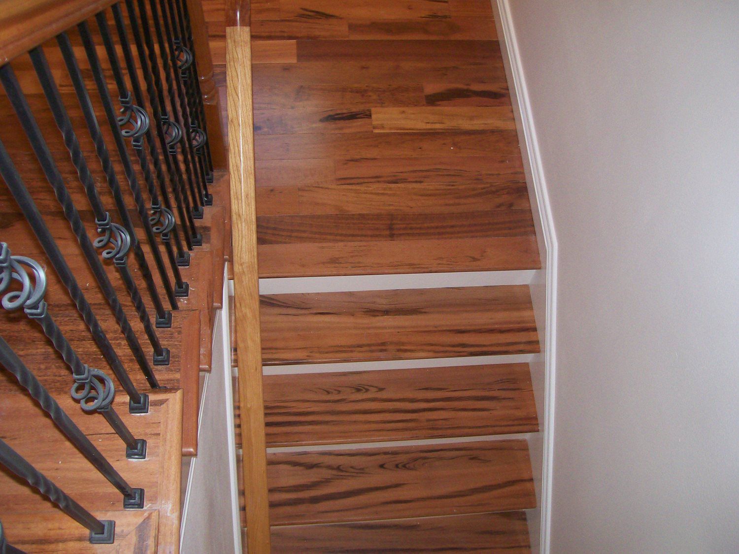 wood floating staircase