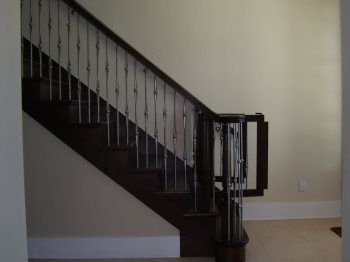 black wood staircase