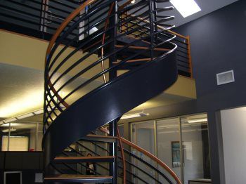 black metal staircase
