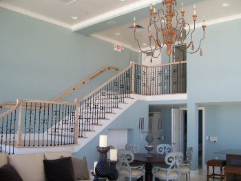 brown metal staircase