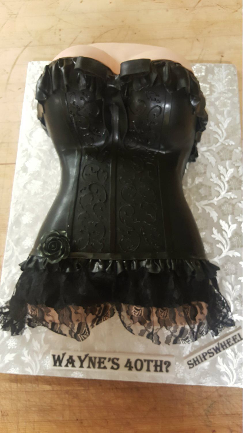 Sexy Bikini Torso Cake - Black