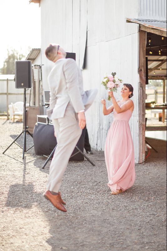 bride and groom dancing