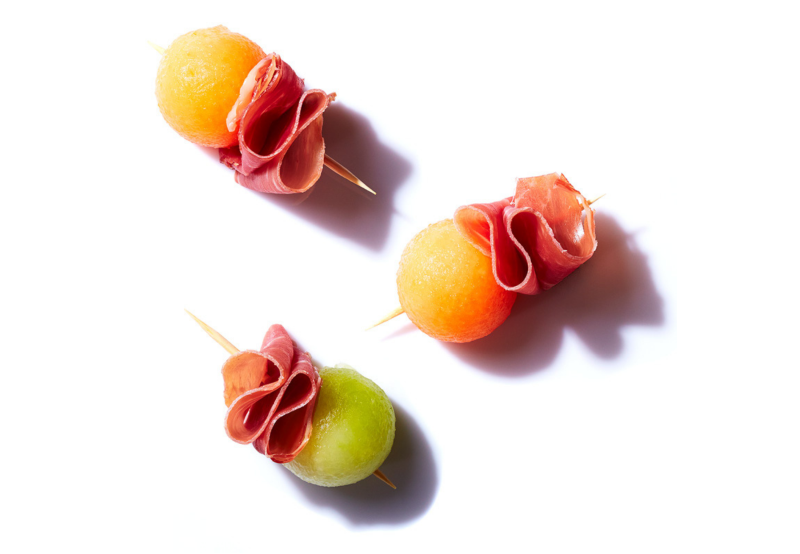 Prosciutto And Melon Skewers