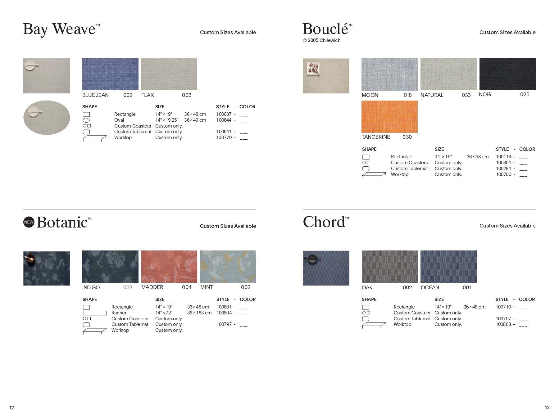 Chilewich Catalog New Generation Reps Your Hospitality & Food