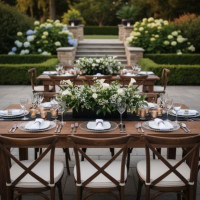 Discerning Black and White Tablescape for Exclusive Elopement Reception