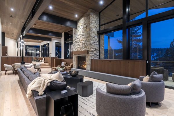 Replacement windows in Roseville, CA brighten modern living room