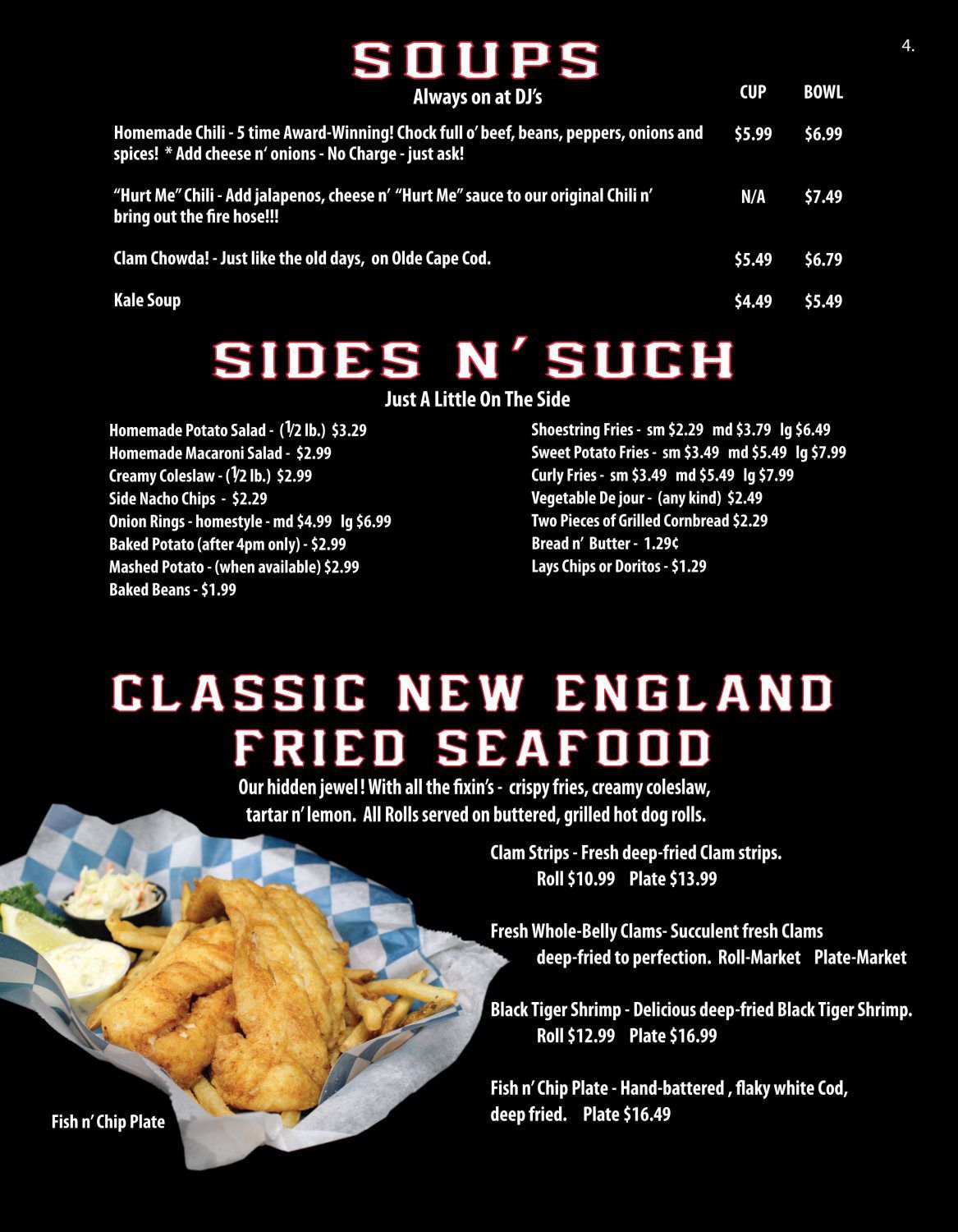 Buffalo Chicken Wings Menu DJ's Family Sports Pub