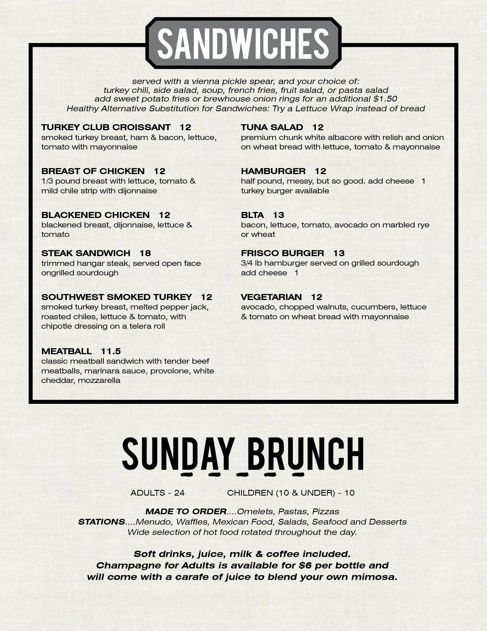 California Inspired Menu Geezers Restaurant