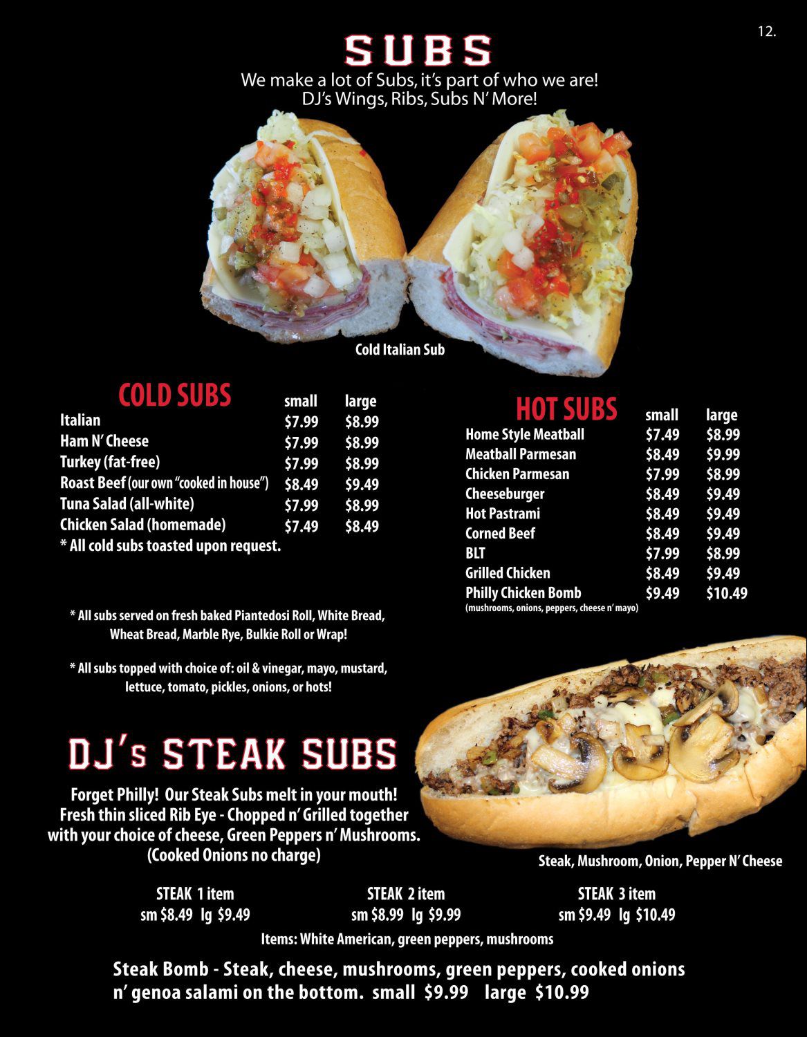 Buffalo Chicken Wings Menu DJ's Family Sports Pub