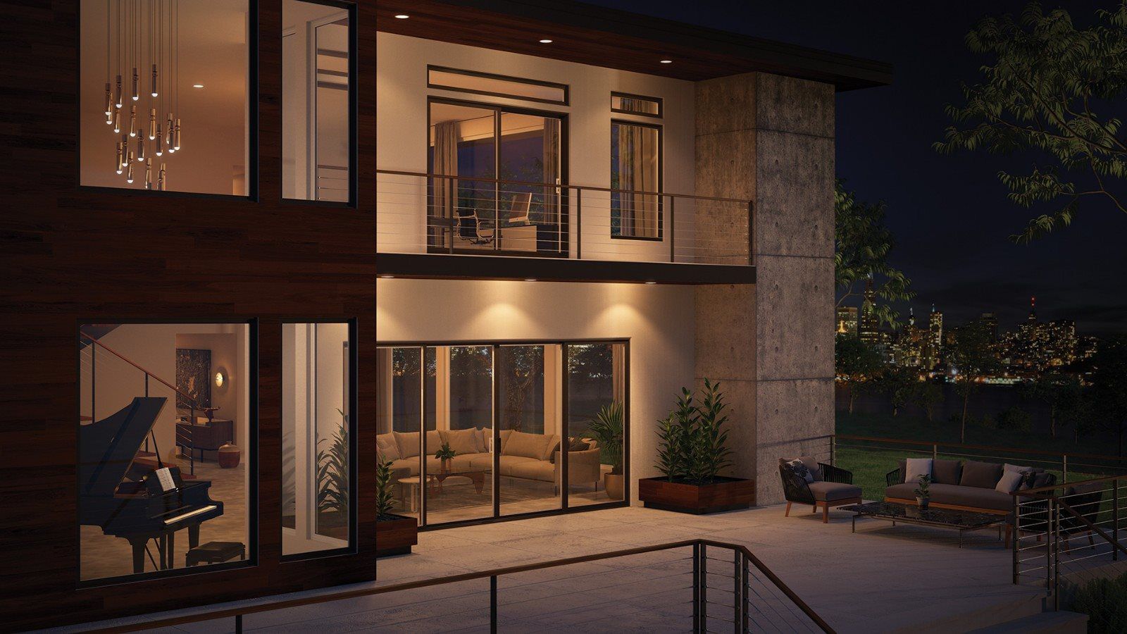 Milgard Trinsic V300 sliding vinyl patio doors with narrow frame profiles help expand the view