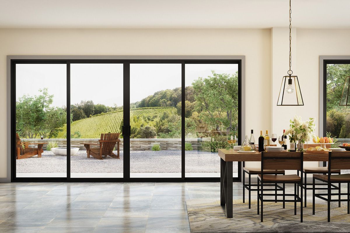 Milgard Trinsic V300 sliding glass patio doors with vinyl frames