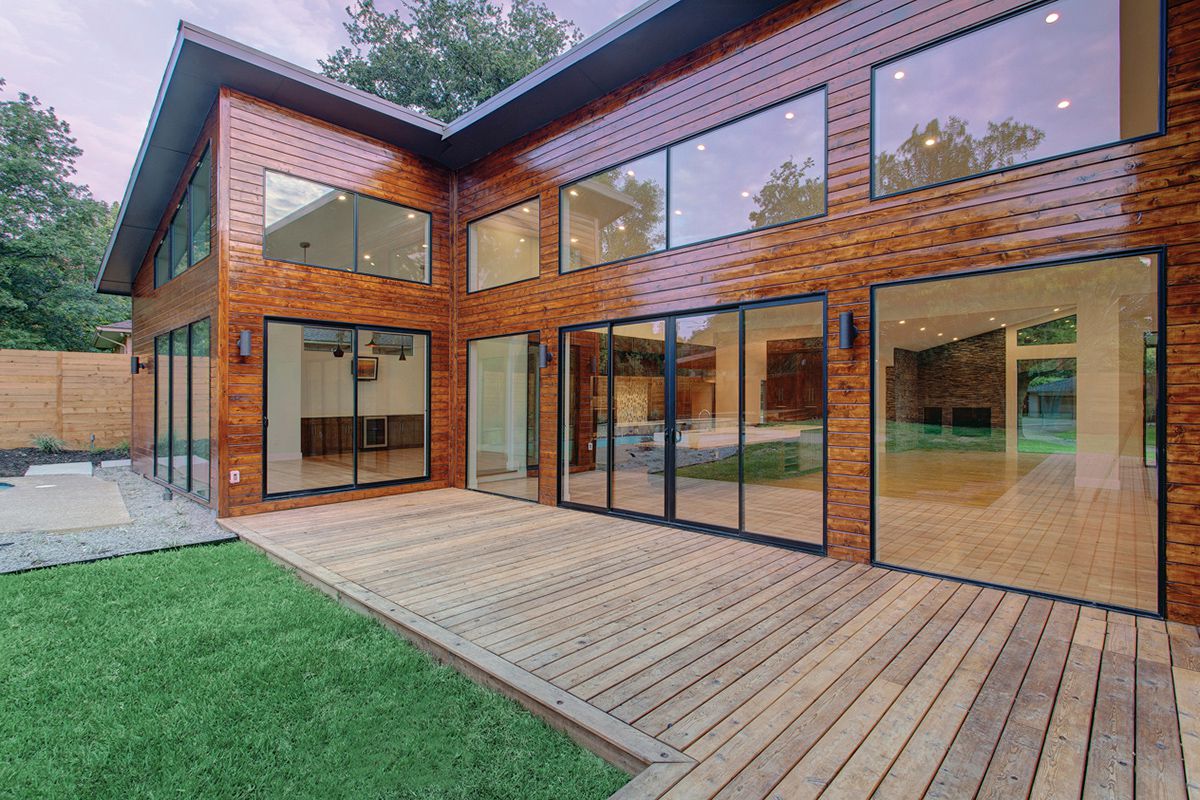 Milgard A250 thermally improved aluminum sliding glass patio doors provide modern aesthetic with durable performance