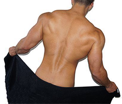 man drying off with towel
