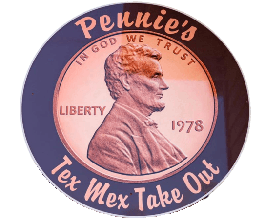 Pennies Tex Mex Take Out restaurant logo - View nutrition facts, calories, and macros for menu items at 1713 37th St, Galveston, TX 77550