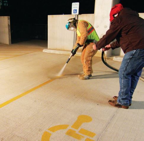 Street curb painting