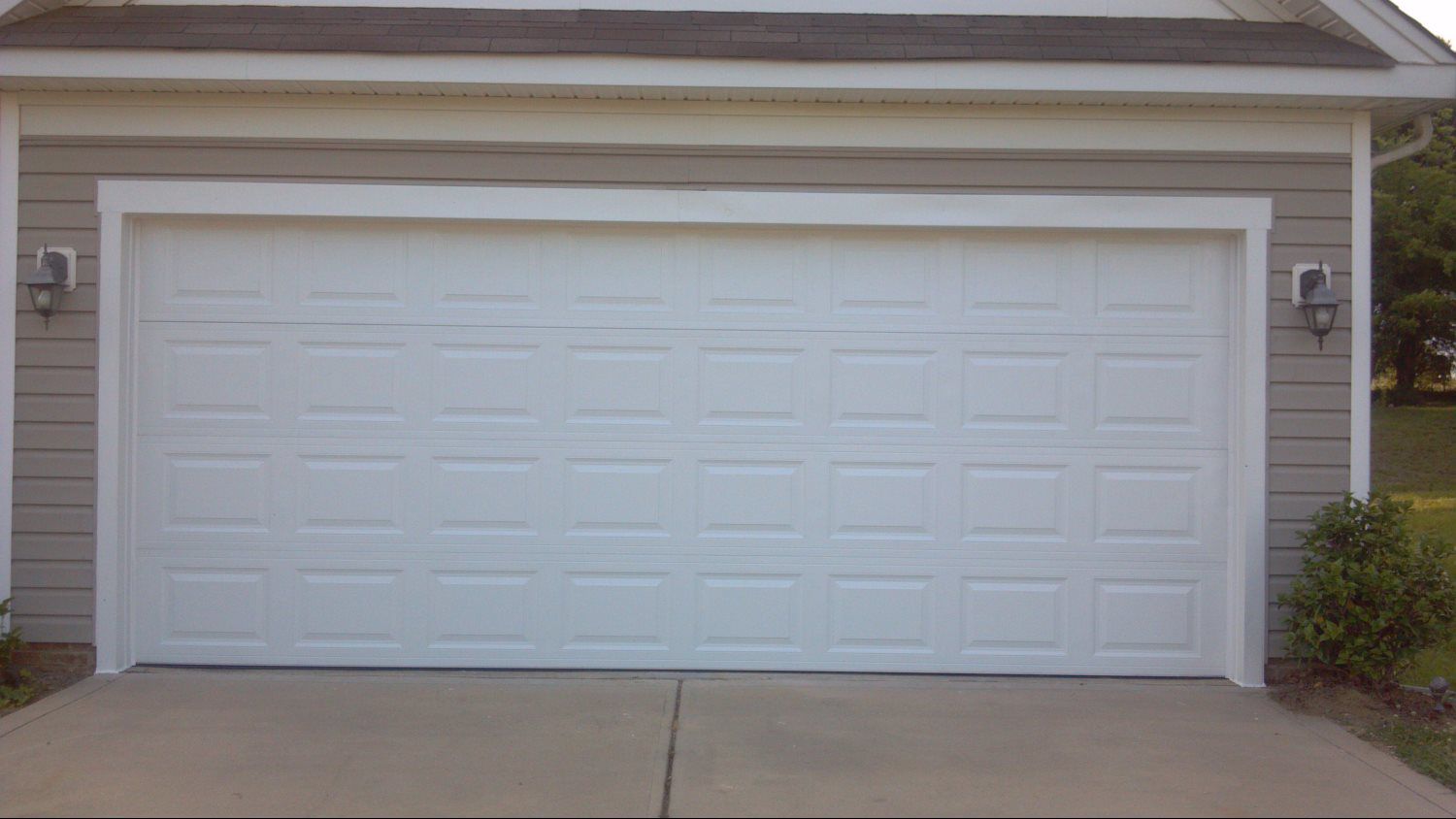 white garage door