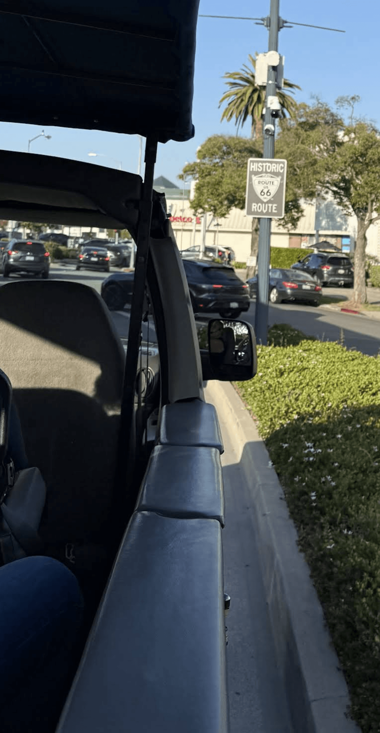 Viee from our Hollywood open-air bus tour driving through Los Angeles