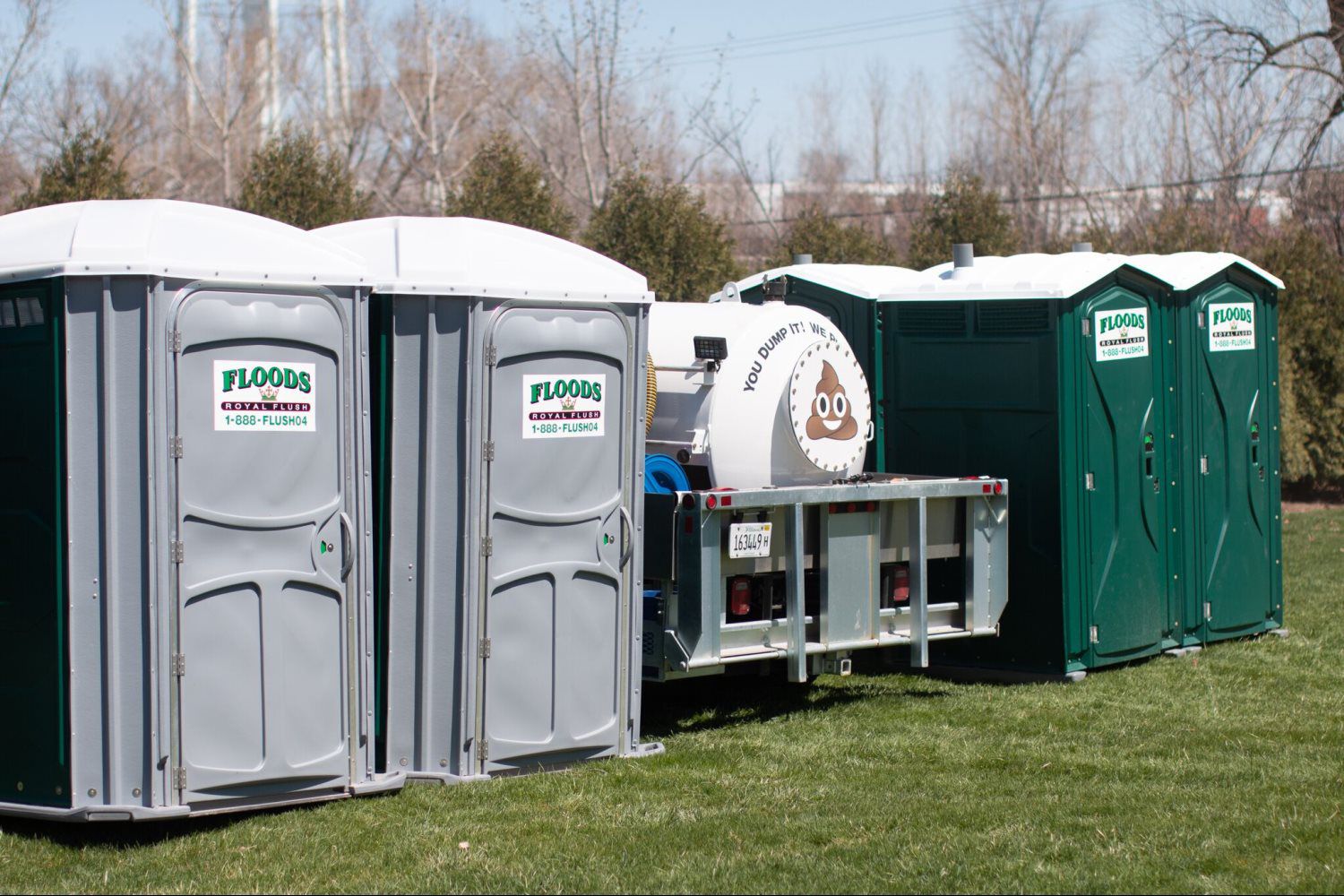 Portable toilet rental chicago, porta potty rental Floods Royal Flush