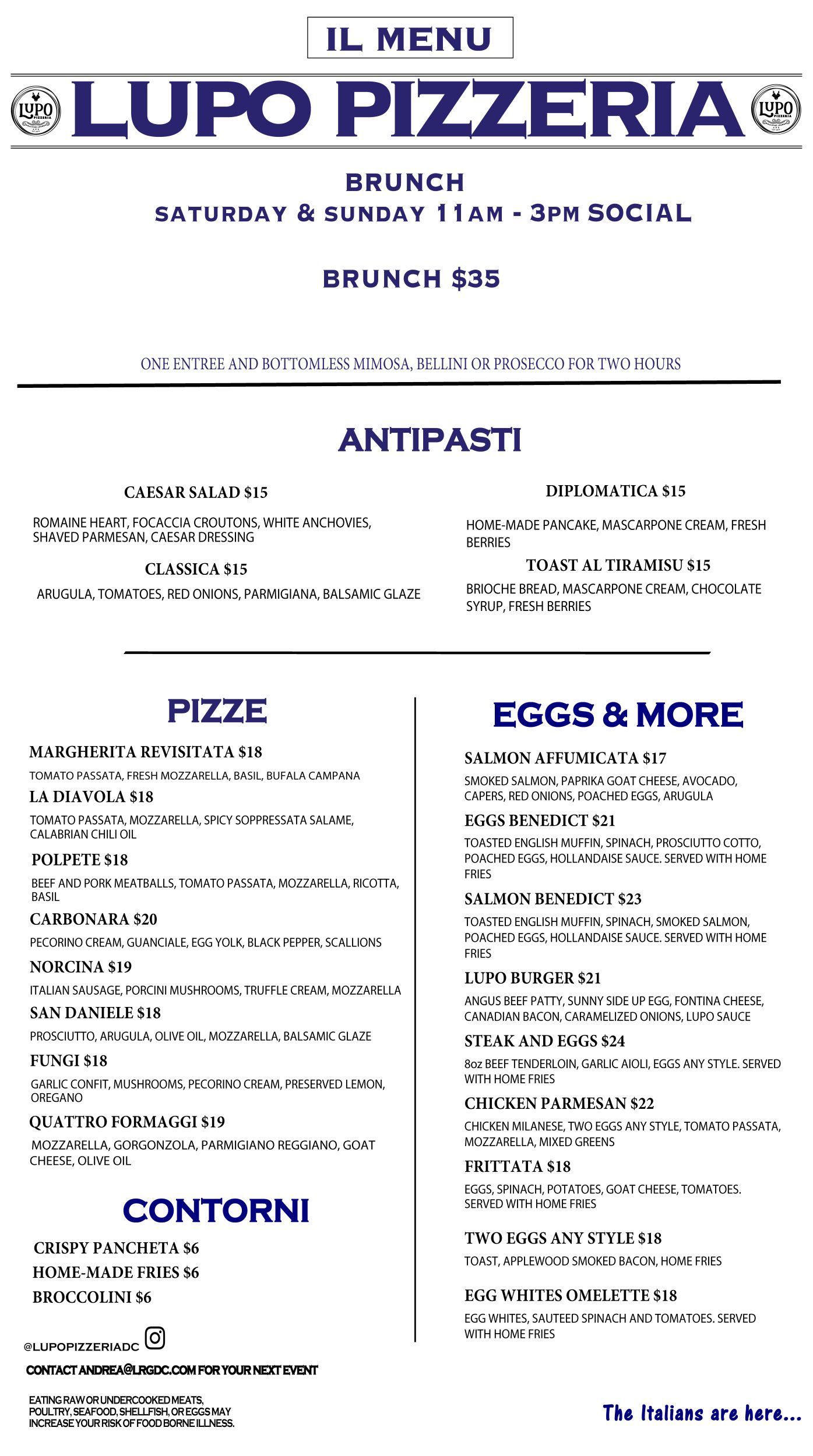 Brunch Lupo Pizzeria