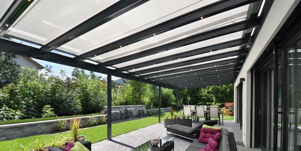 glass roof pergola
