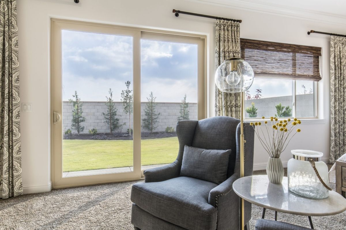 Anlin Malibu sliding patio door opening to outdoor space