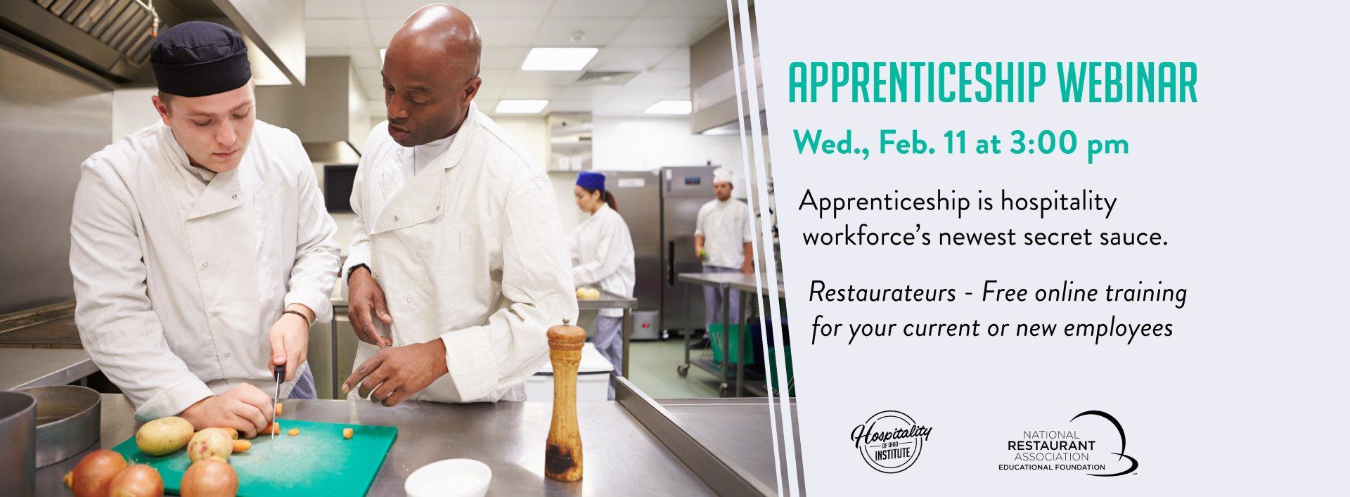 Chefs in front of a stove.