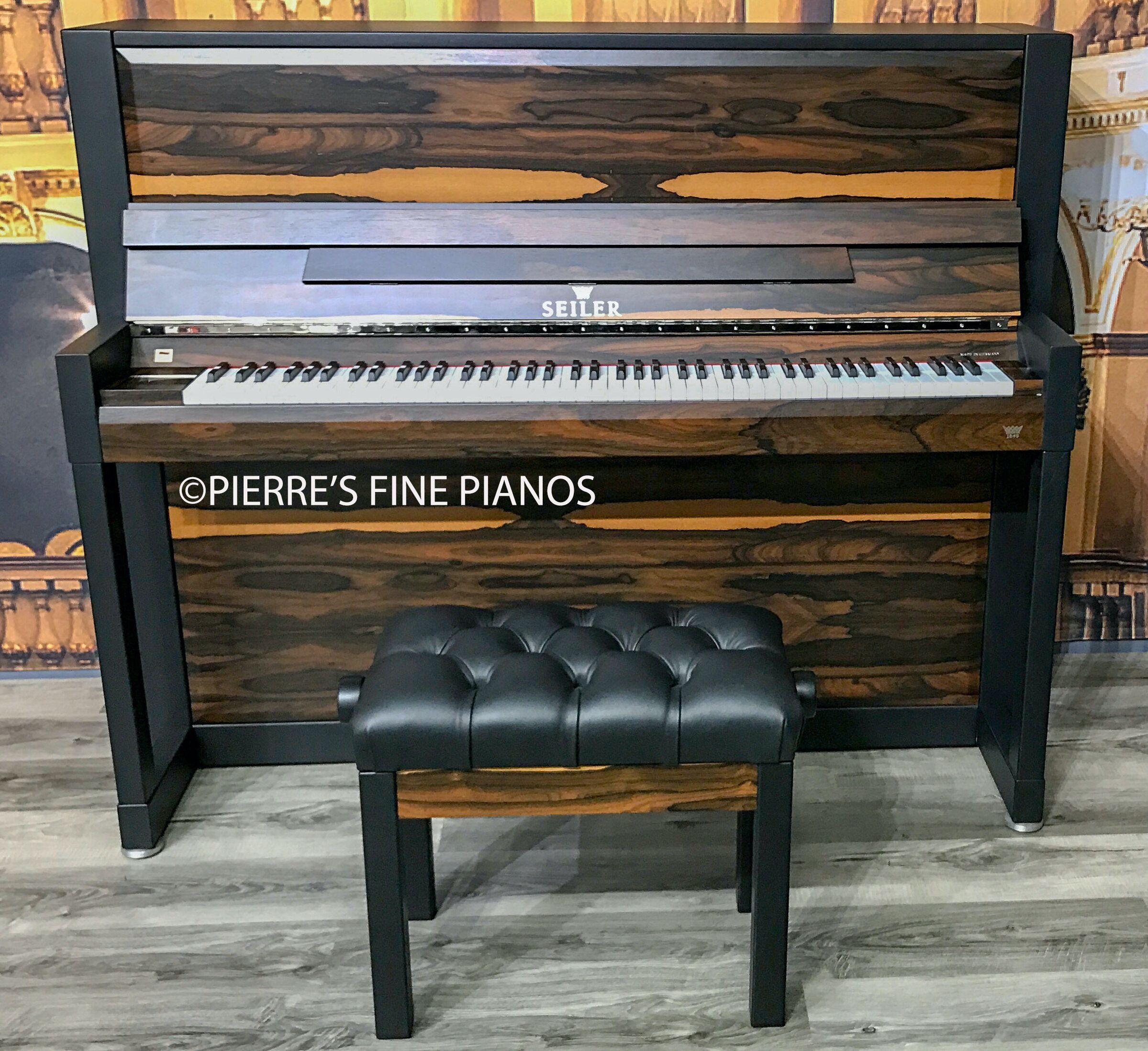 Designer SEILER ZIRICOTE upright piano for sale